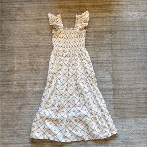 Hill House White and Pink Floral Nap Dress